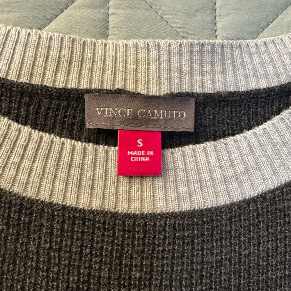 Vince Camuto Charcoal and Light Gray Knit Sweater